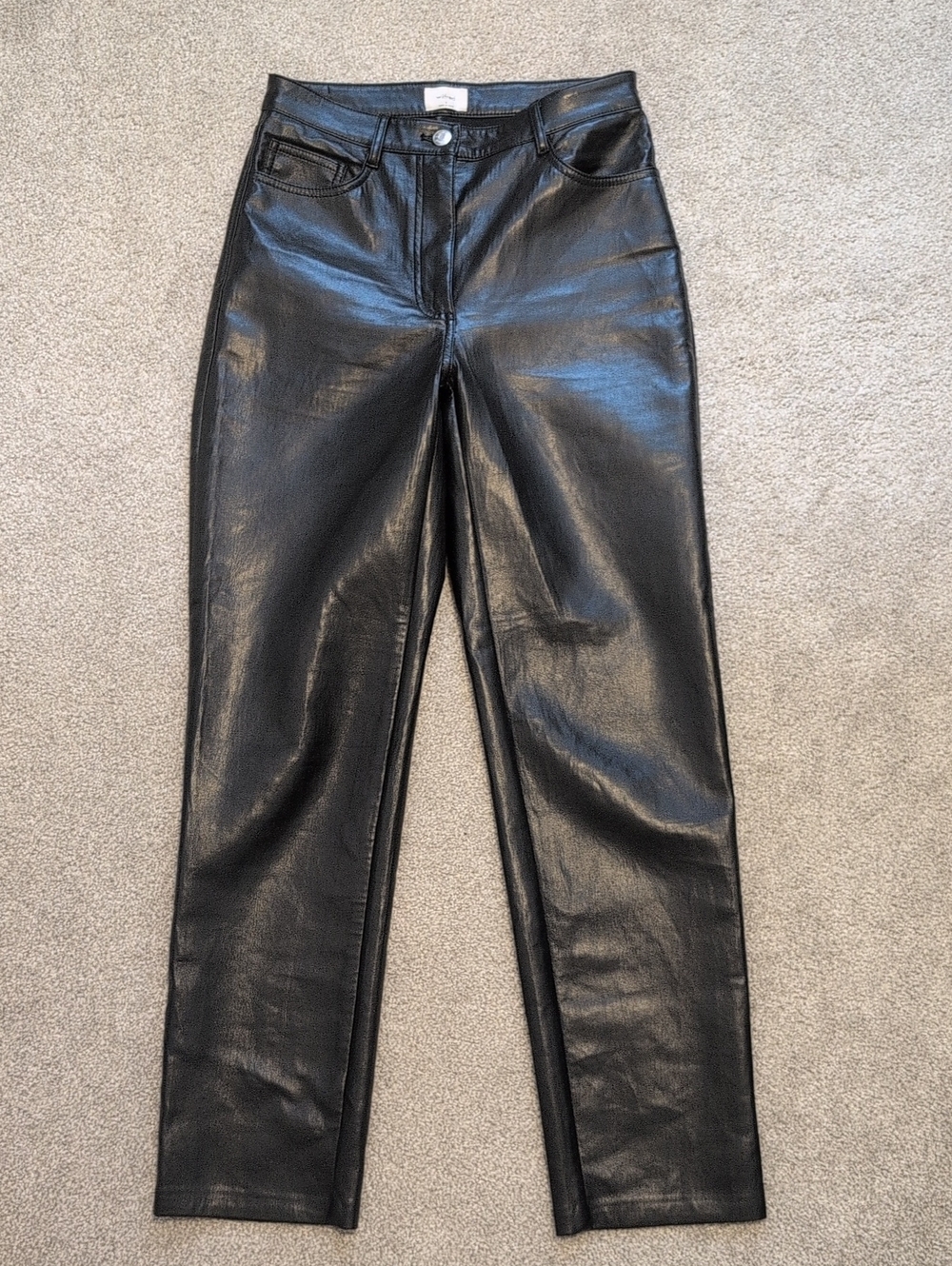 Wilfred Black Straight-Leg Faux Leather Pants